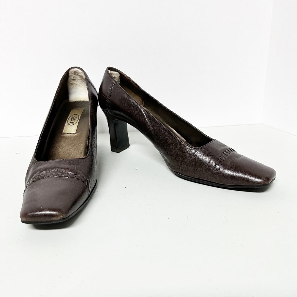 SRO Vintage Plum Croc Embossed Leather Pumps Womens  size 11